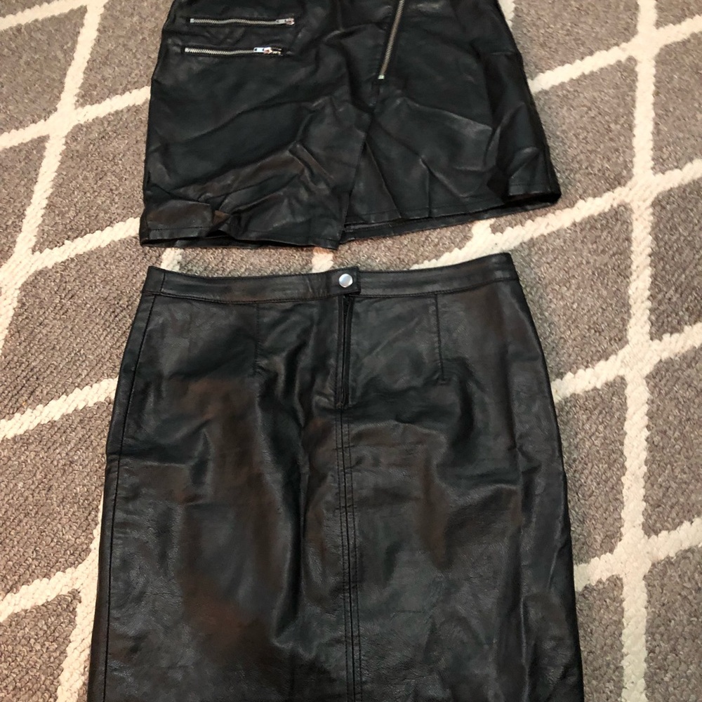 Two leather skirts from H&M